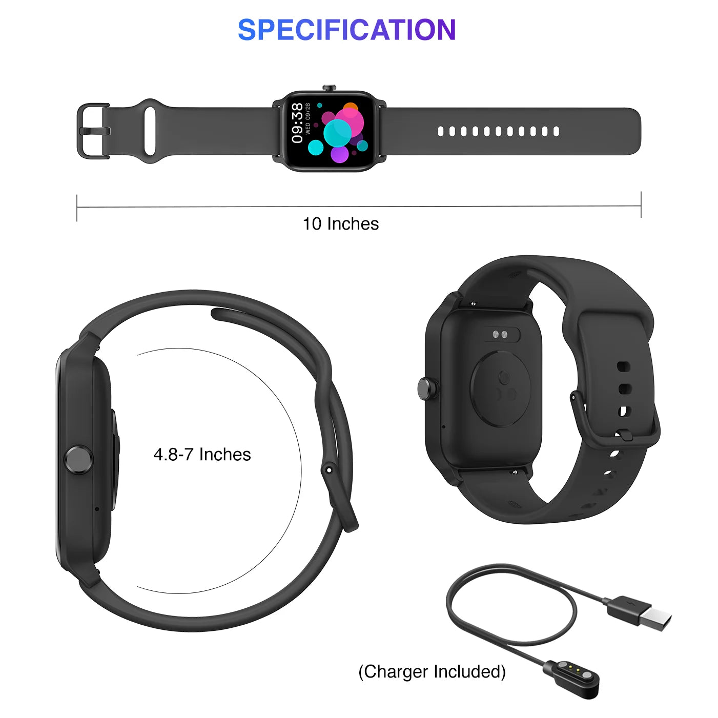 " Smart Watch, Bluetooth Text Call, 1.8"" Display, 14 Days Battery, Health Fitness, Iphone & Android"