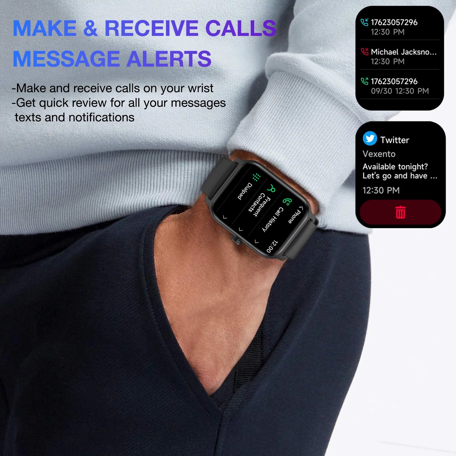 " Smart Watch, Bluetooth Text Call, 1.8"" Display, 14 Days Battery, Health Fitness, Iphone & Android"