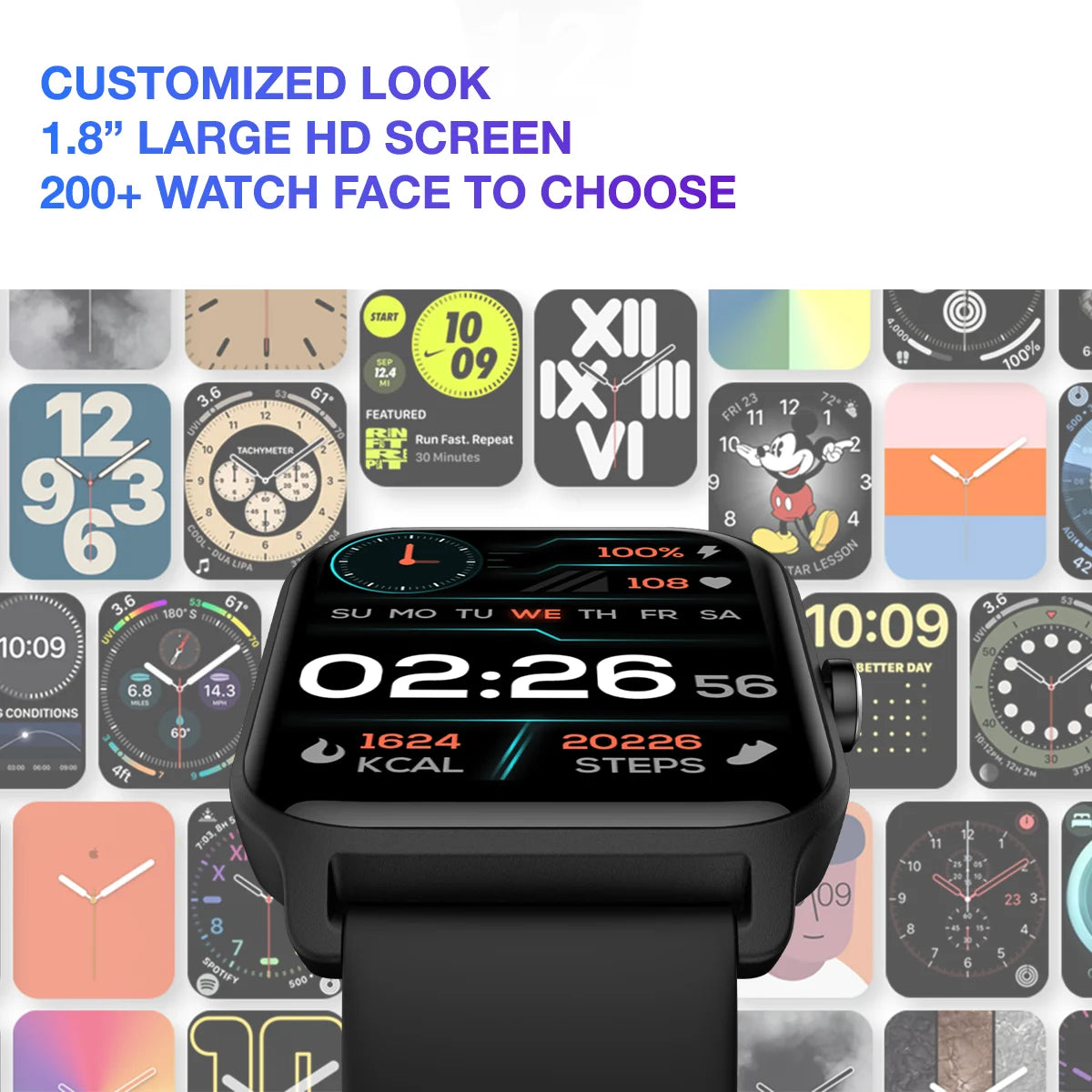 " Smart Watch, Bluetooth Text Call, 1.8"" Display, 14 Days Battery, Health Fitness, Iphone & Android"